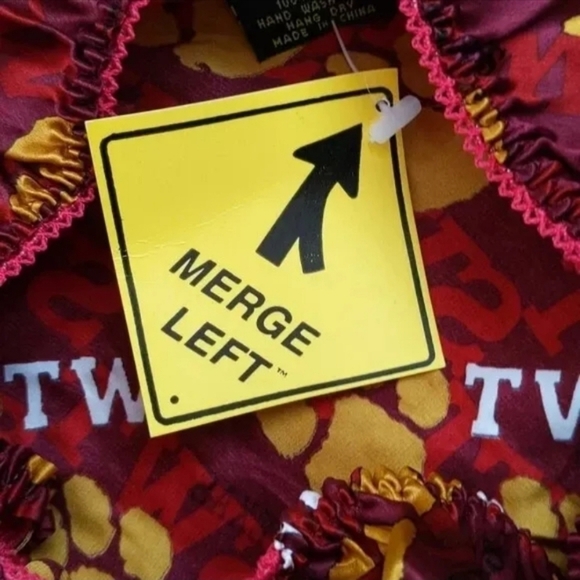 Vintage Merge Silk Southweast Texas University Satin String Bikini Panties L NWT - Picture 2 of 7